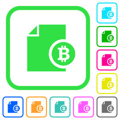 Bitcoin financial report vivid colored flat icons