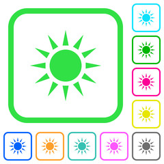 Sun vivid colored flat icons