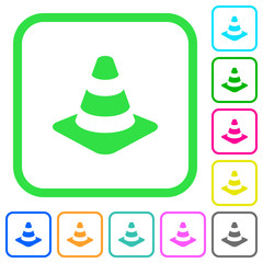 Traffic cone vivid colored flat icons