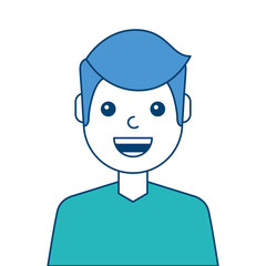 portrait man face laughing happy image vector illustration blue and green design