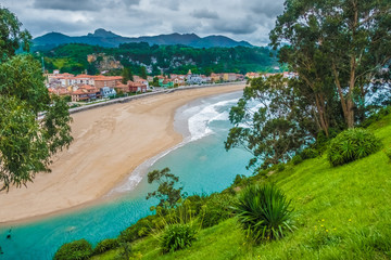 The beautiful town of Ribadesella, on the Cantabrian Sea, birthplace of the Spanish Queen,...