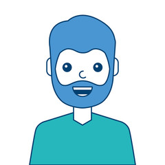 portrait man face laughing happy image vector illustration blue and green design