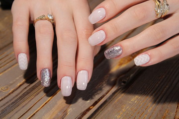 Manicured nails Nail Polish art design.