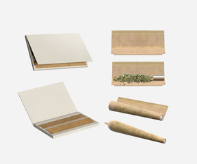 All Natural Rolling Papers - Marijuana Joint Rolling - Isolated