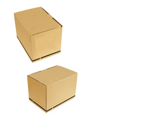 Transportation boxes on the white with copy space