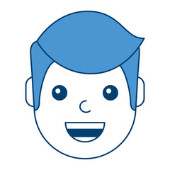 Obraz na płótnie Canvas character man face laughing happy image vector illustration blue design