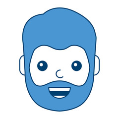Obraz na płótnie Canvas character man face laughing happy image vector illustration blue design