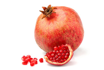 Fresh pomegranate fruit isolated.