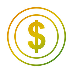 dollar coin money cash icon vector illustration