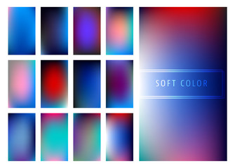 Set of soft color gradients background