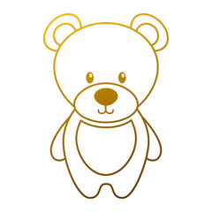 cute teddy bear toy adorable icon vector illustration