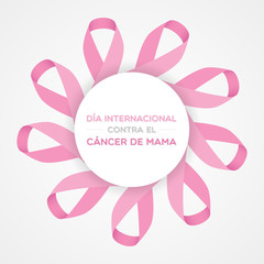 International Day of Breast Cancer in Spanish. Dia internacional contra el cancer de mama
