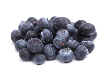 Fresh Organic Blueberries Isolated on a White Background