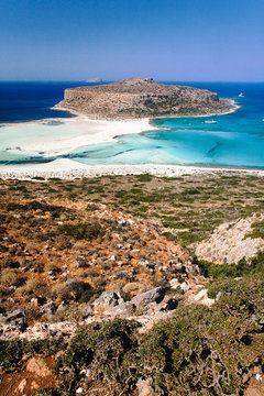 Famous Balos lagoon on Greece island Crete.