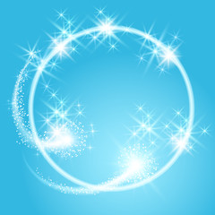 Glowing background with stars and salute