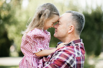Fototapeta premium grandfather with granddaughter
