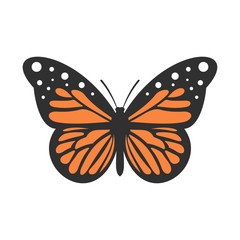 Big butterfly icon, flat style