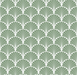 Modèle Sans Couture Floral Art Nouveau De Vecteur. Texture de feuilles décoratives géométriques. Fond élégant rétro.