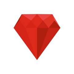 Ruby icon, flat style