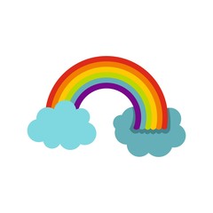 Rainbow in LGBT color icon, flat style