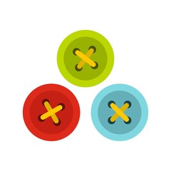 Buttons for sewing icon, flat style