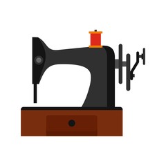 Sewing machine icon, flat style