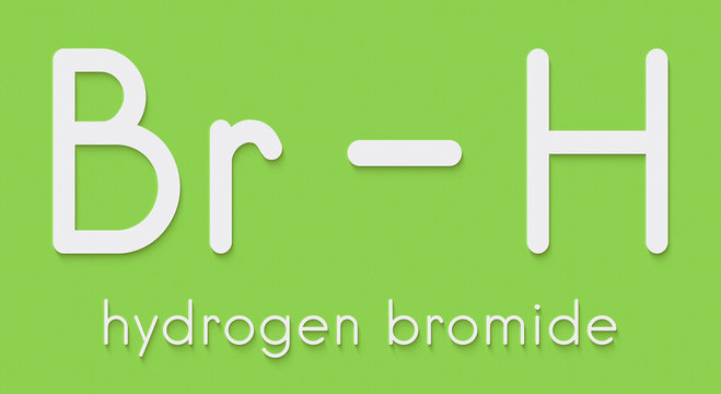 Hydrogen bromide (HBr) molecule. Skeletal formula.