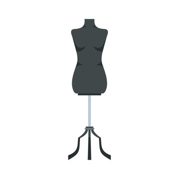 Sewing mannequin icon, flat style