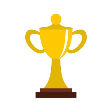 Championship cup icon, flat style