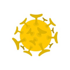 Round viral bacteria icon, flat style