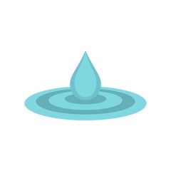 Fototapeta premium Water drop and spill icon, flat style