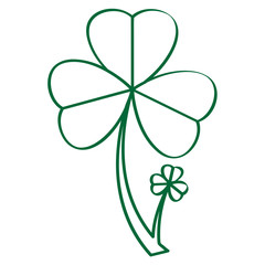 Isolated traditional clover outline