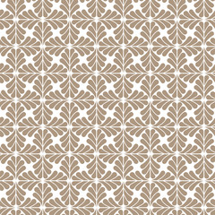 Vector Floral Art Nouveau Seamless Pattern. Geometric decorative leaves texture. Retro stylish background. 