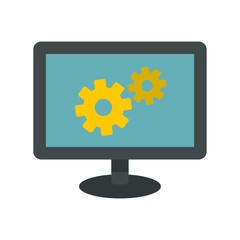 Monitor settings icon, flat style