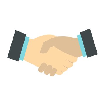 Handshake icon, flat style
