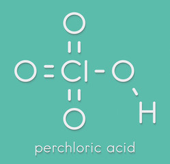 Perchloric acid superacid molecule. Skeletal formula.