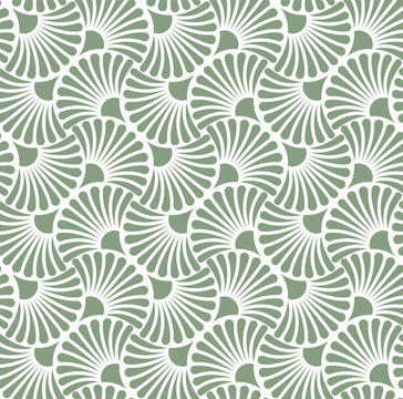 Vector Floral Art Nouveau Seamless Pattern. Geometric decorative leaves texture. Retro stylish background. 