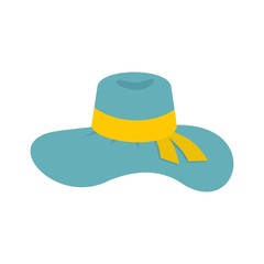 Woman hat icon, flat style