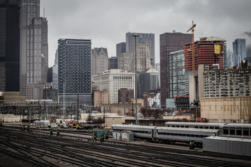 Building under construction in front of skyline