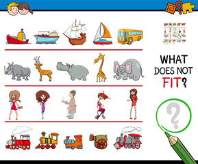 find picture not fit in a row educational game