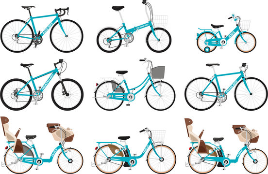 Fototapeta いろいろな種類の自転車のセット