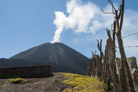 Eruption in volcano Pacaya in Guatemala, Central America. 2552 meters. Cordillera Sierra Madre, Central America.