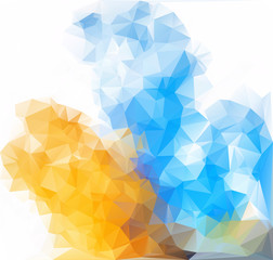Obraz premium Beautiful low poly triangular background pattern. The imitation of the watercolour vortex blur. Vector illustration.