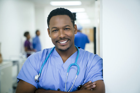 Portrait of smiling black nurse