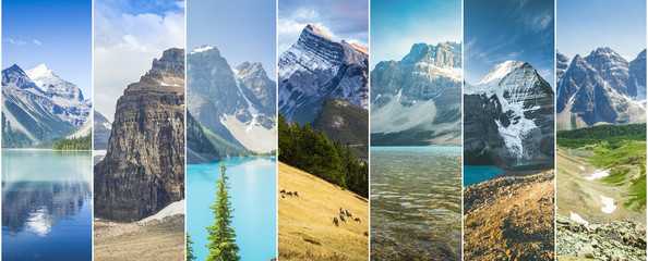canadian rockies collage white stripes