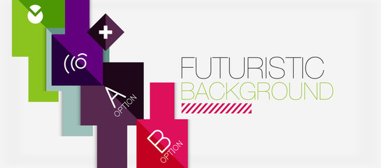 Square shapes banner design, geometric abstract background