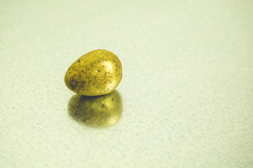 Chocolate Easter Egg on a Metalic Background