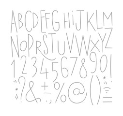 Alphabet straight lines font