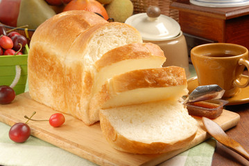 Sliced toast bread on a cutting board