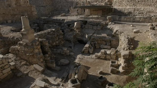 excavated ruins of the pool of bethesda in jerusalem, israel